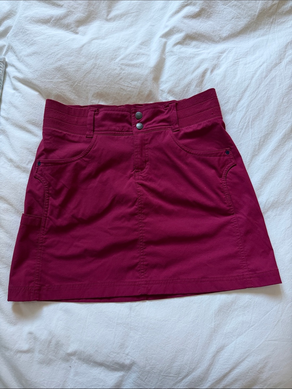 Title Nine Clamber Mini hiking Skort in burgundy.